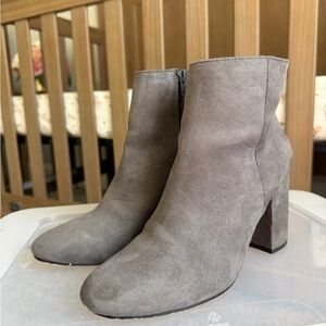 Express Grey Suede Ankle Booties